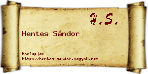 Hentes Sándor névjegykártya