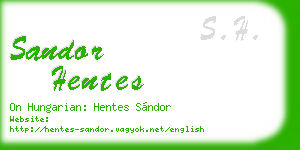 sandor hentes business card